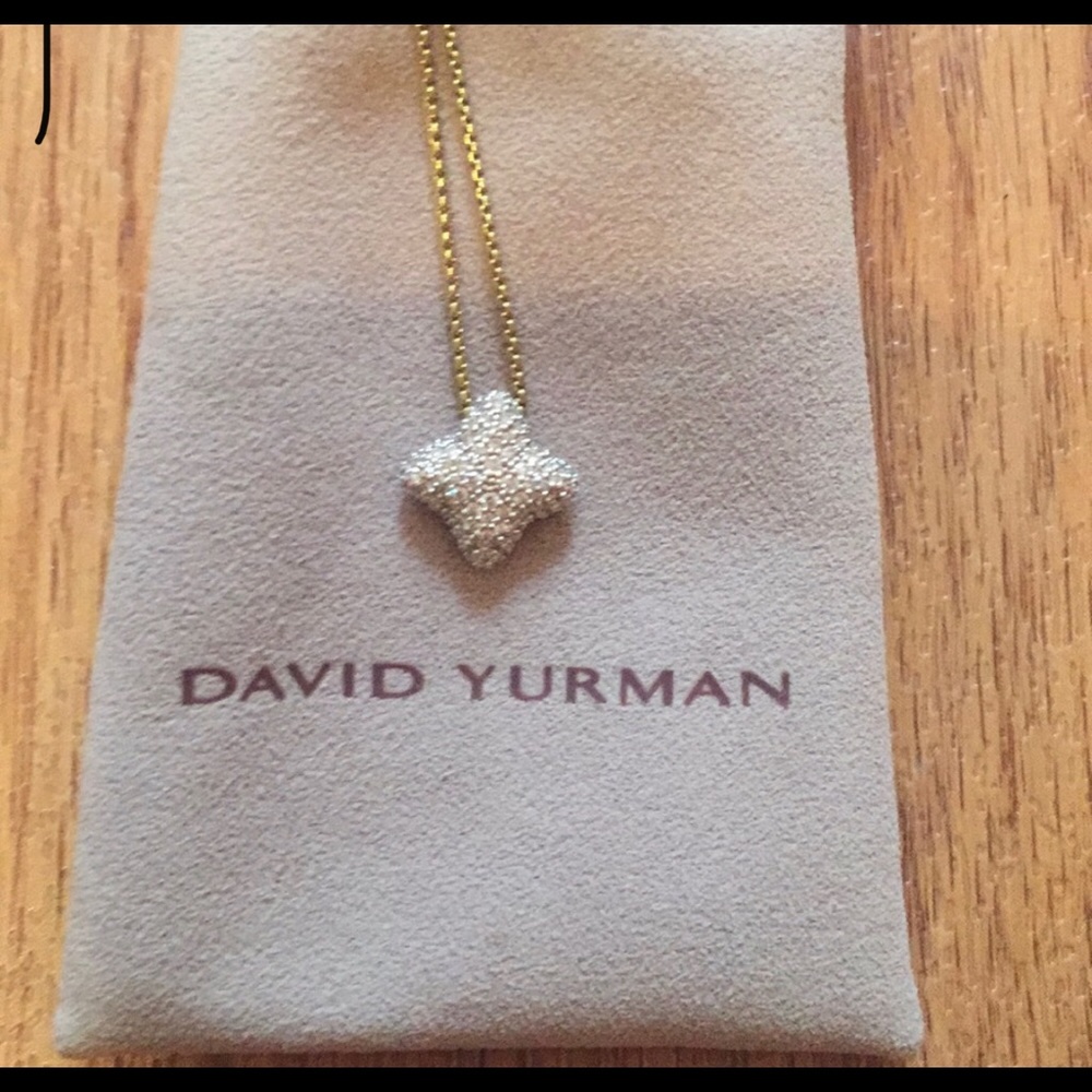 David Yurman 18K Gold Pave Diamond Necklace!
